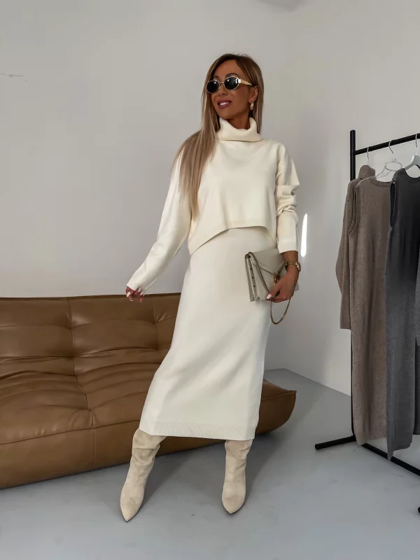 Robe Midi Col Roulé Style Élégant et Confortable pour Toutes Occasions