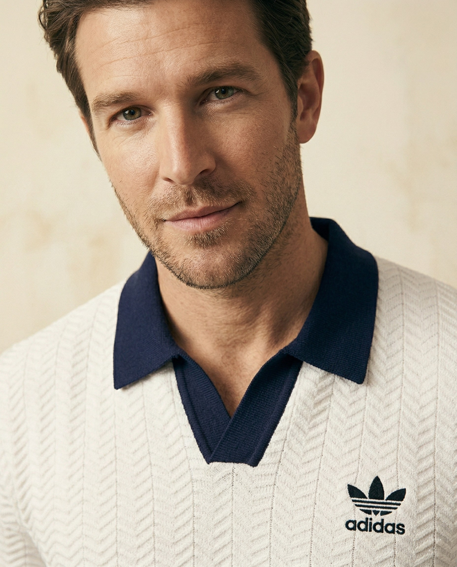 Short Sleeve Polo Shirt with Contrast Collar and Textured Look for Men
