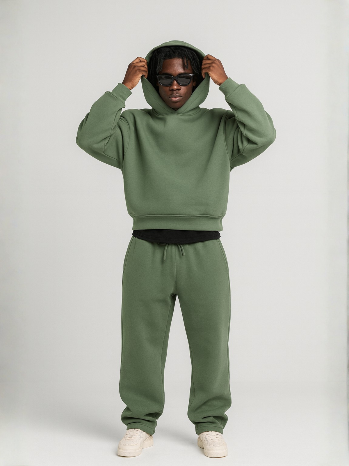 Oversized Hoodie and Jogger Set with Kangaroo Pocket for Men