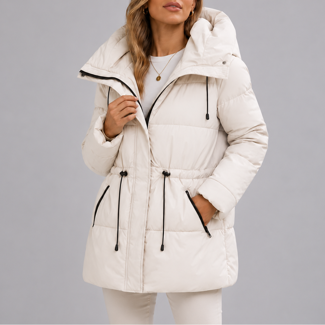 Puffer Coat with Hood for Women in Winter Fashion