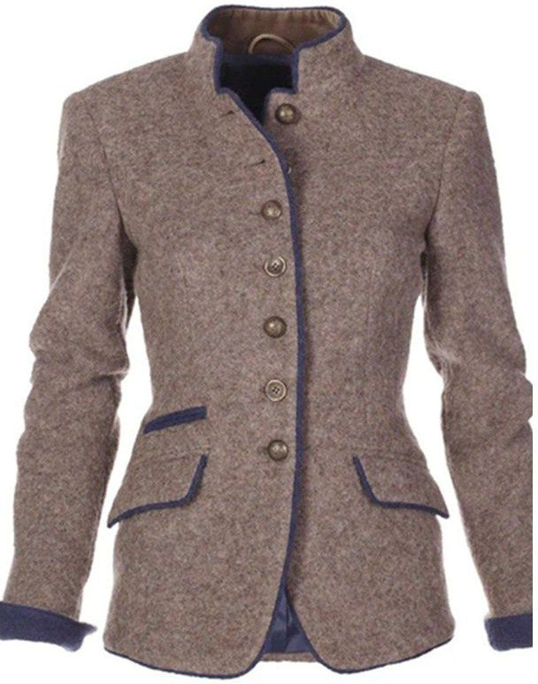 Elegante einfarbige Jacke mit langen Ärmeln