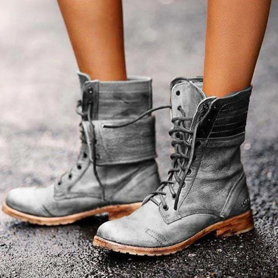 Bottines en cuir à lacets pour femme - Élégance et confort