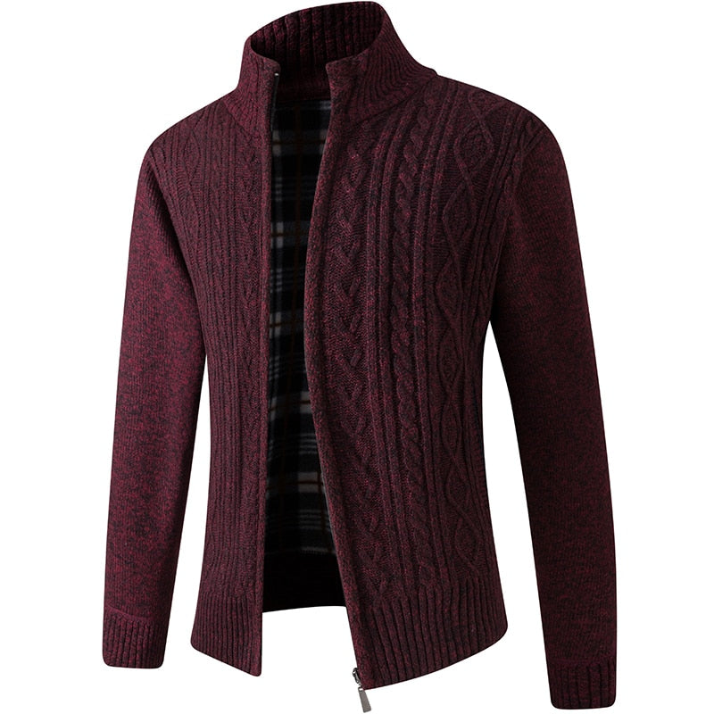 Elegant zip-up cardigan for men
