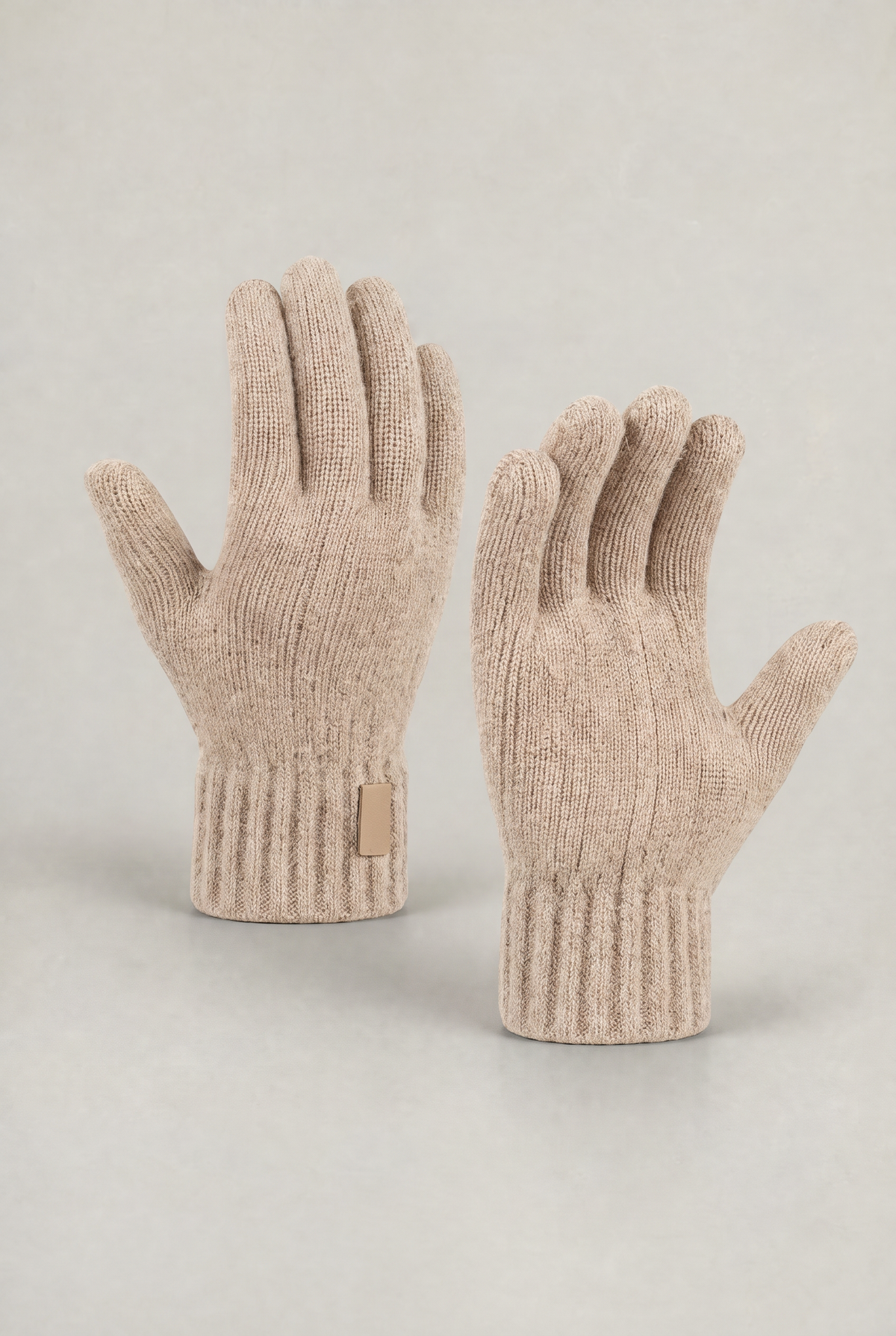 Touchscreen Winter Gloves with Ribbed Cuffs and Warm Lining for Men