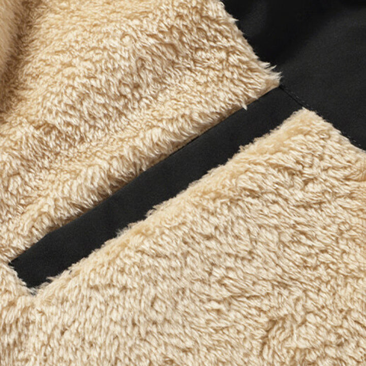 Plush Lined Puffer Vest with Stand Collar and Zip Pockets for Men
