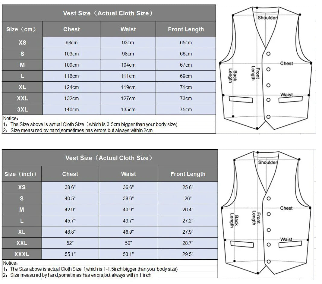 Single Breasted Waistcoat with Stand Collar and Metal Buttons for Men