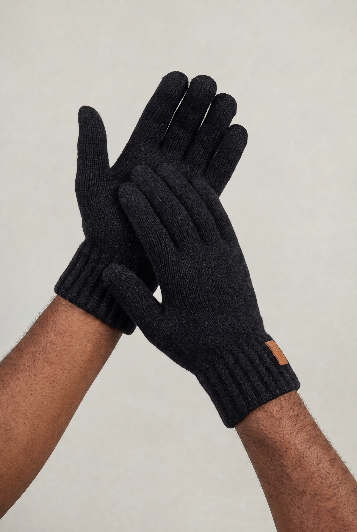 Touchscreen Winter Gloves with Ribbed Cuffs and Warm Lining for Men
