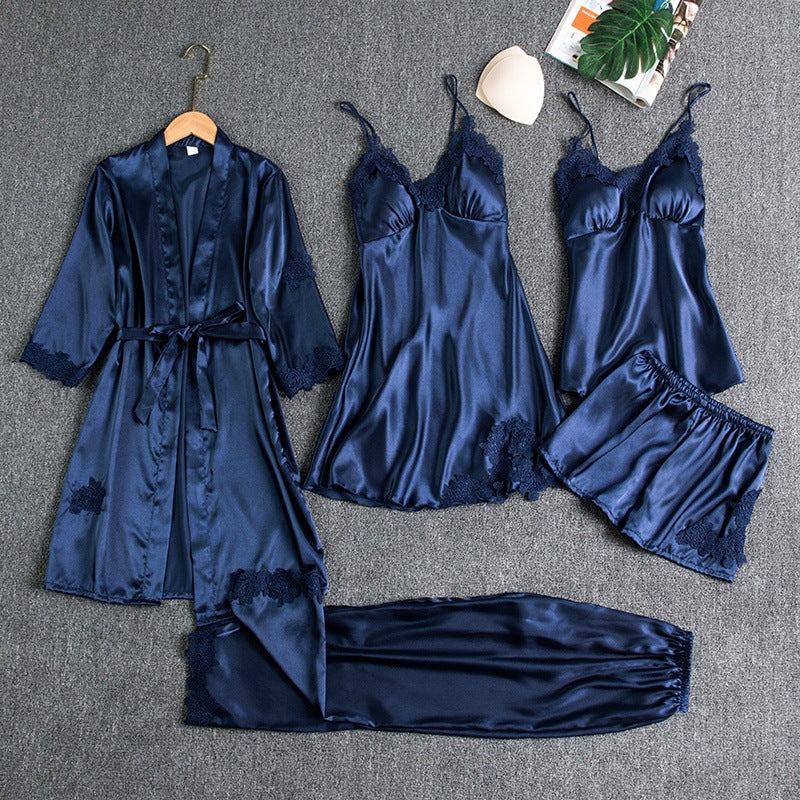 Pyjama-Set en soie avec kimono élégant