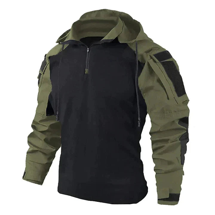 Sweat tactique à capuche au style militaire vert