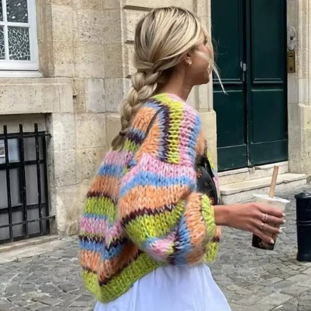 Gilet ouvert chic à manches bouffantes
