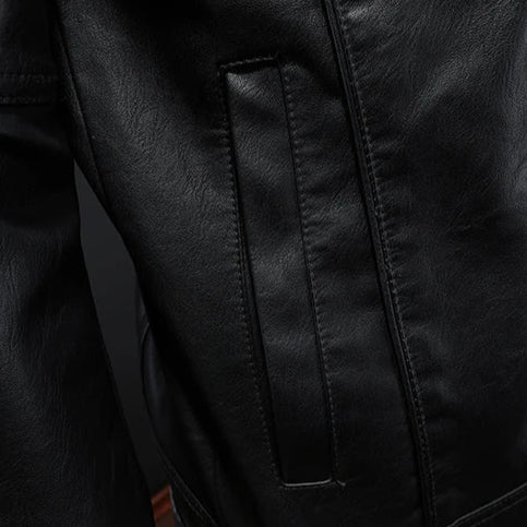 Classic Trucker Jacket with Flap Chest Pockets and Glossy Look for Men