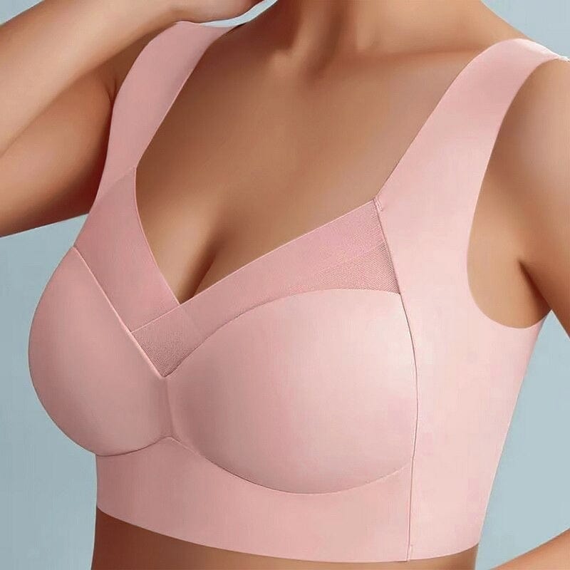 Seamless Wireless Bra with Wide Straps and Full Coverage for Women