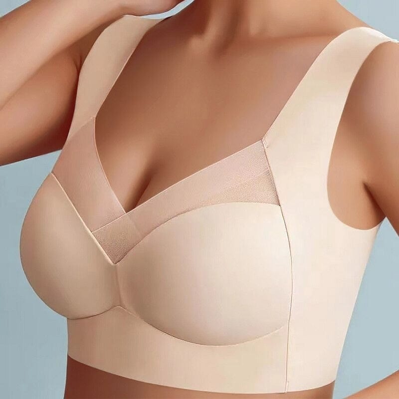 Seamless Wireless Bra with Wide Straps and Full Coverage for Women