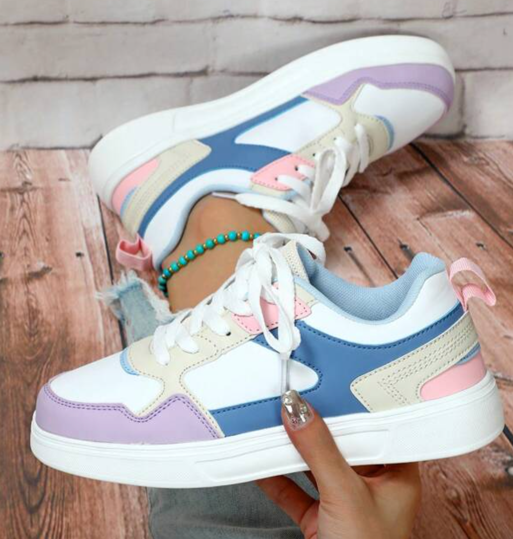 Sneakers basse colorblock pastello streetwear