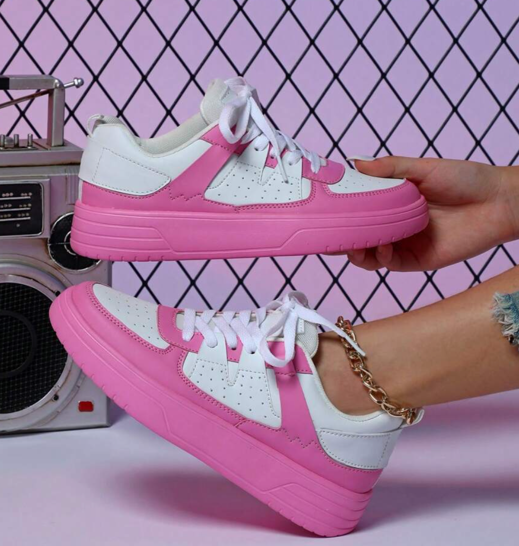 Pastel Colorblock Low-Top Sneakers Streetwear