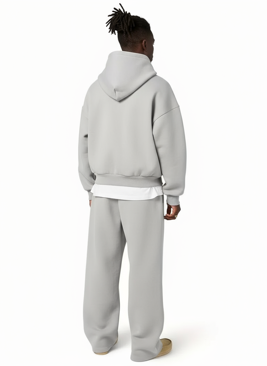 Oversized Hoodie and Wide Leg Sweatpants Set with Front Pocket for Men
