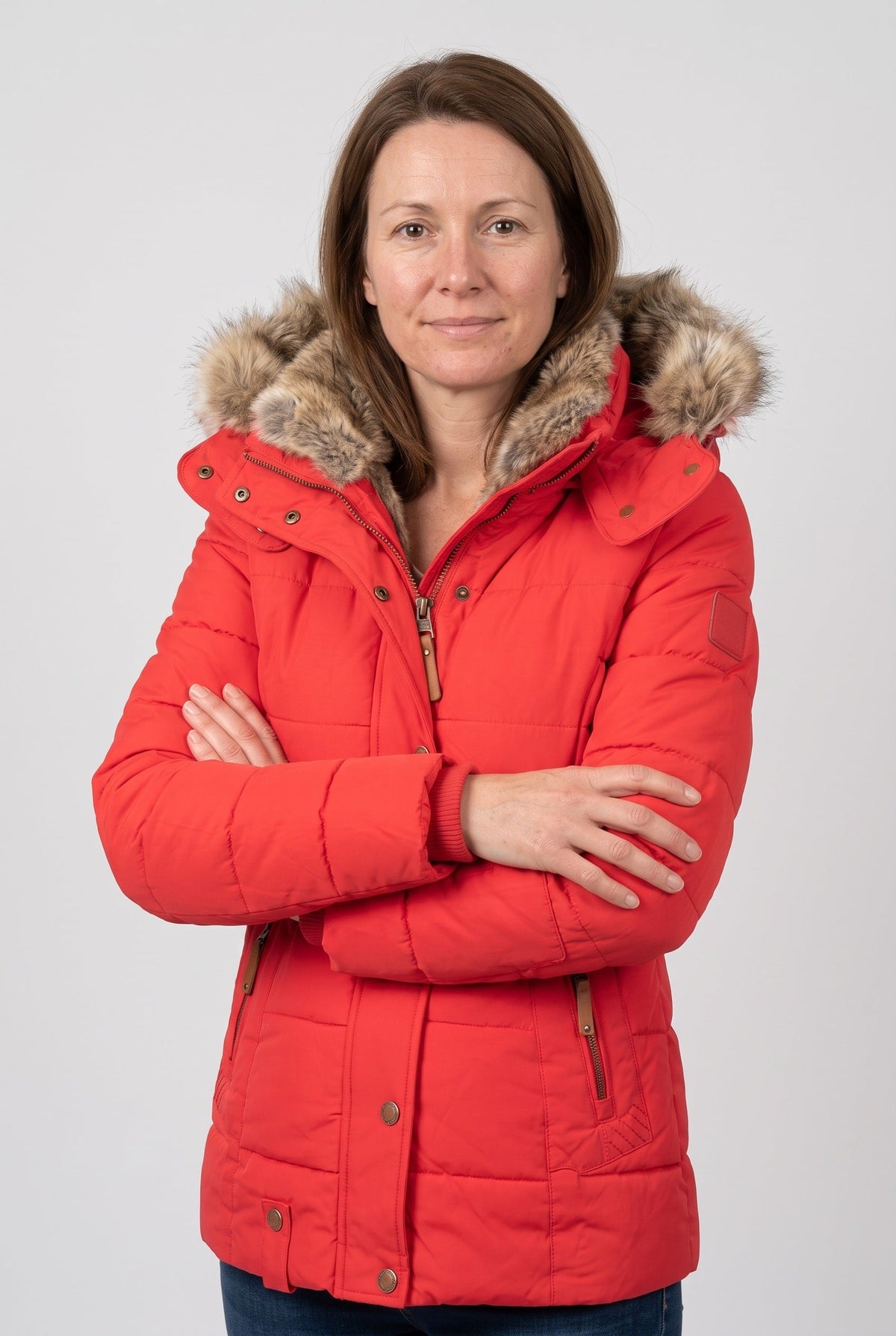 Puffer Jacket with Adjustable Hood for women