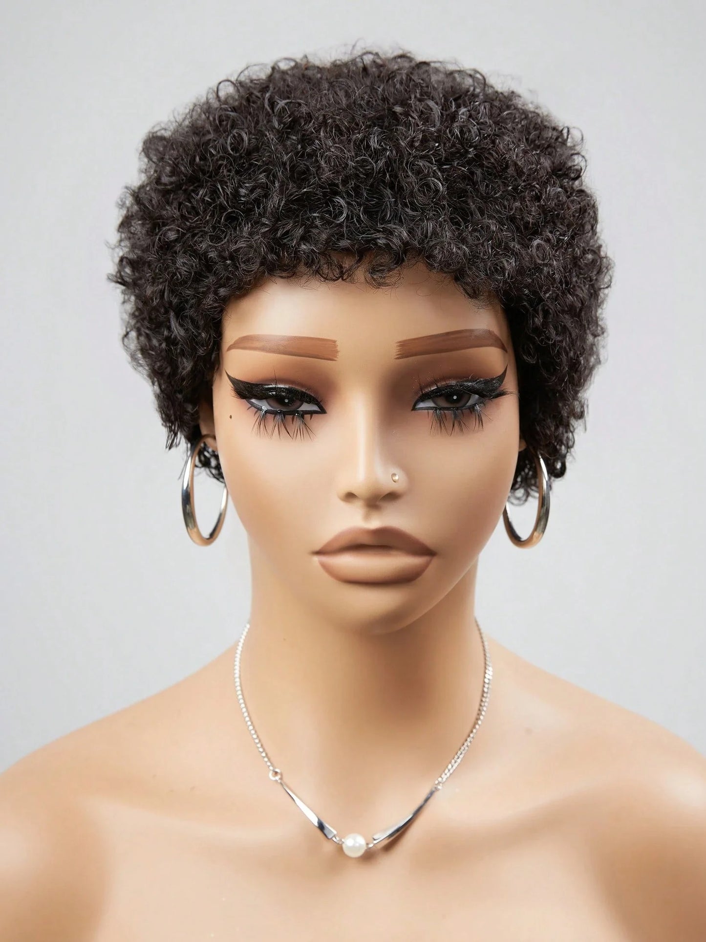 Perruques cheveux courts noir pixie cut afro