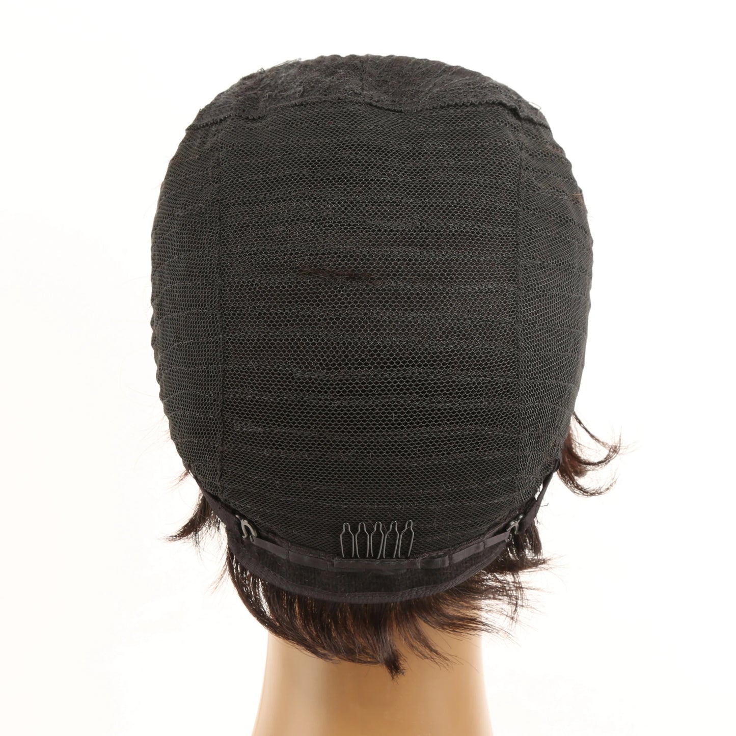 Perruques courtes bouclées cheveux humains coupe lutin