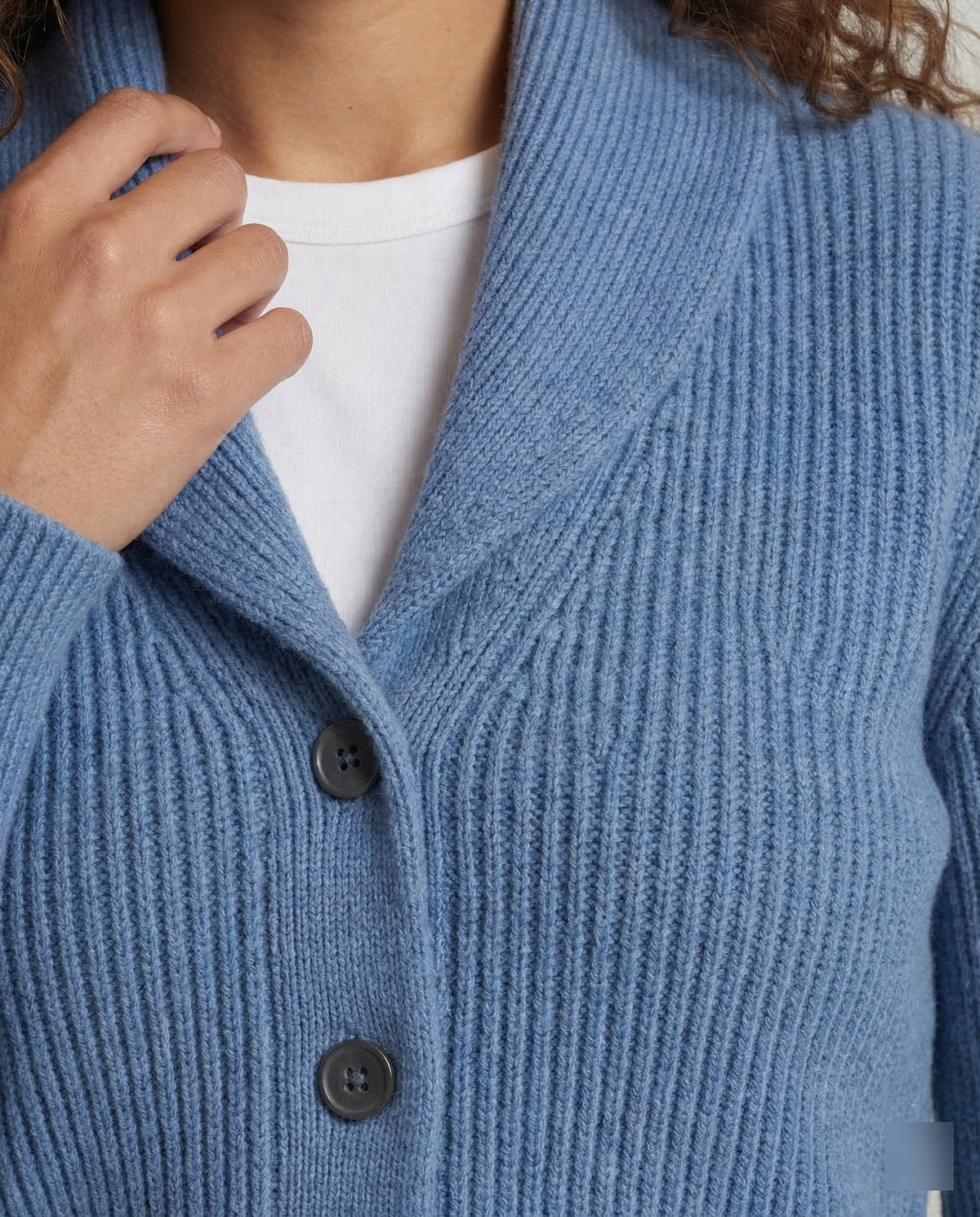 Shawl Collar Cardigan with Button Front and Ribbed Texture for Women