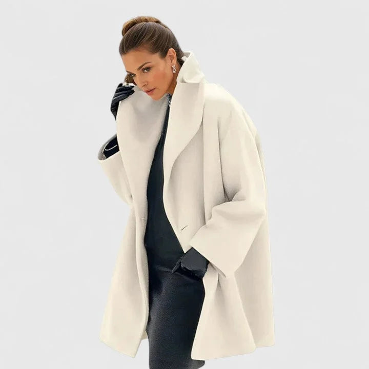 Oversized Wrap Coat with Wide Shawl Collar and Side Pockets for Women