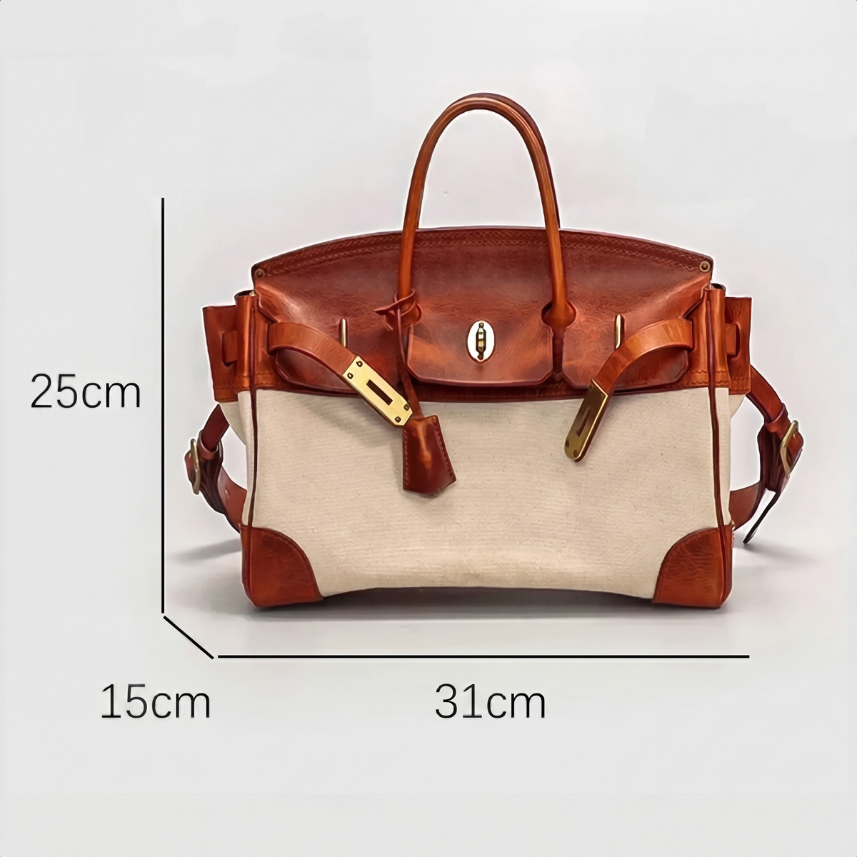 Two Tone Satchel Bag with Strap Flap and Contrast Edges for Women