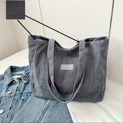 Tote bag velours côtelé élégant pour femmes