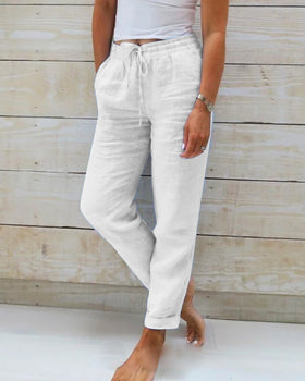 Pantalon léger chic à taille élastique