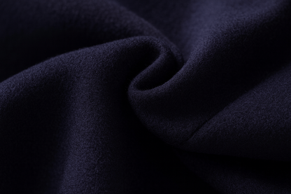 Stand Collar Overcoat with Layered Scarf Insert and Buttons for Men