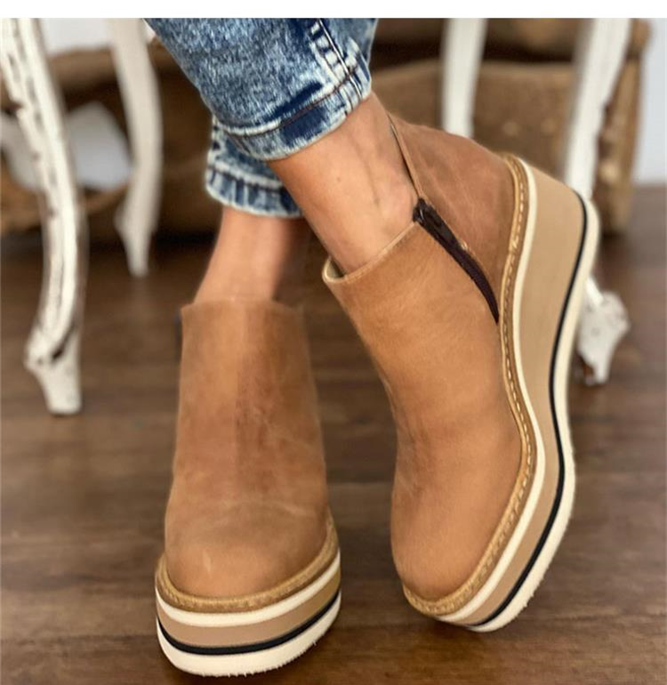 Bottines Chelsea à plateforme striée