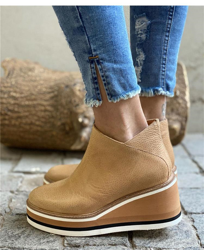 Bottines Chelsea à plateforme striée