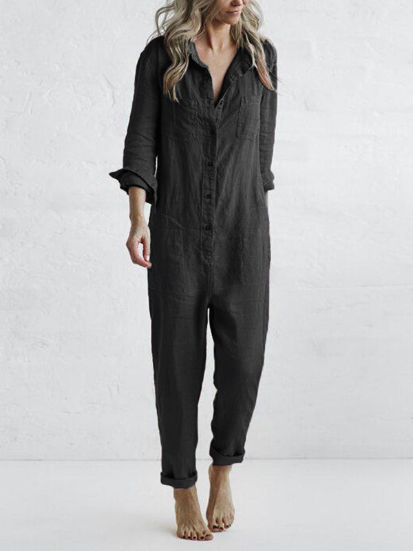 Lässiger Jumpsuit mit langen Ärmeln