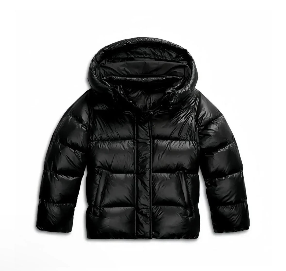 Lightweight Puffer Jacket with Hood and Water-Resistant Fabric for Women