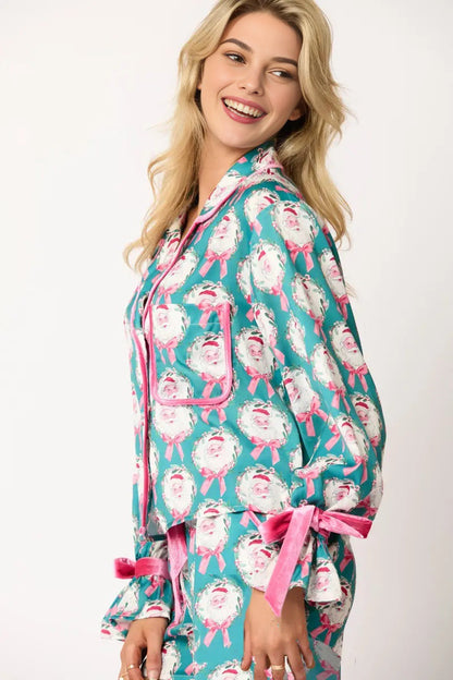 Chique winterpyjama set met feestelijke motieven