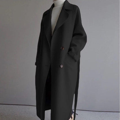 Manteau long cachemire coupe élégante