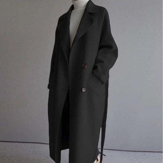 Manteau long cachemire coupe élégante