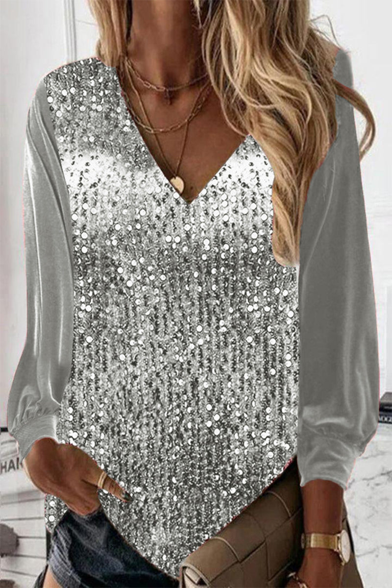Blouse scintillante sobre pour un look chic pour femme