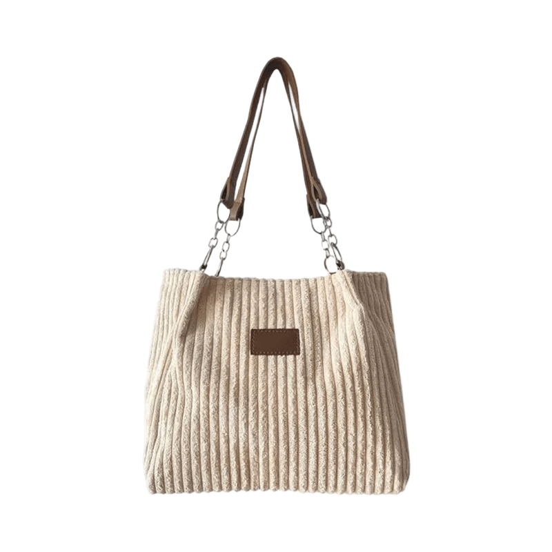 Sac en velours fourre-tout côtelé pour femme - Élégance et style raffinés