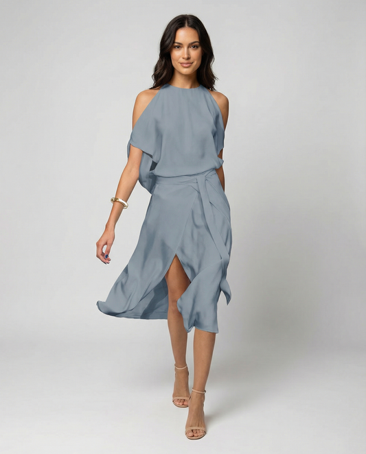 Robe tendance à épaules dénudées pour un style élégant et chic