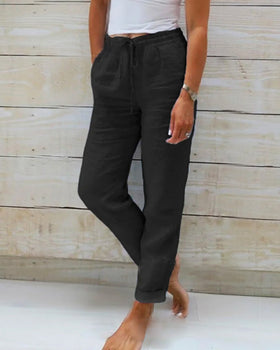 Pantalon léger chic à taille élastique