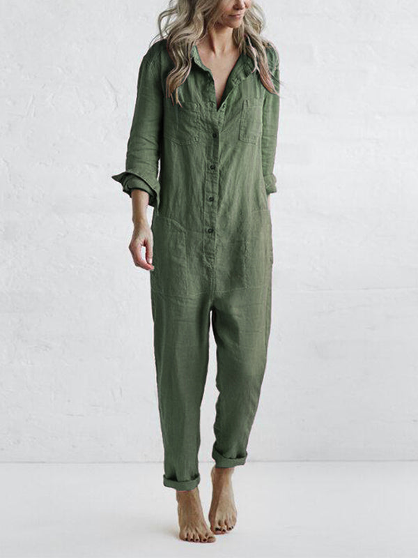 Lässiger Jumpsuit mit langen Ärmeln