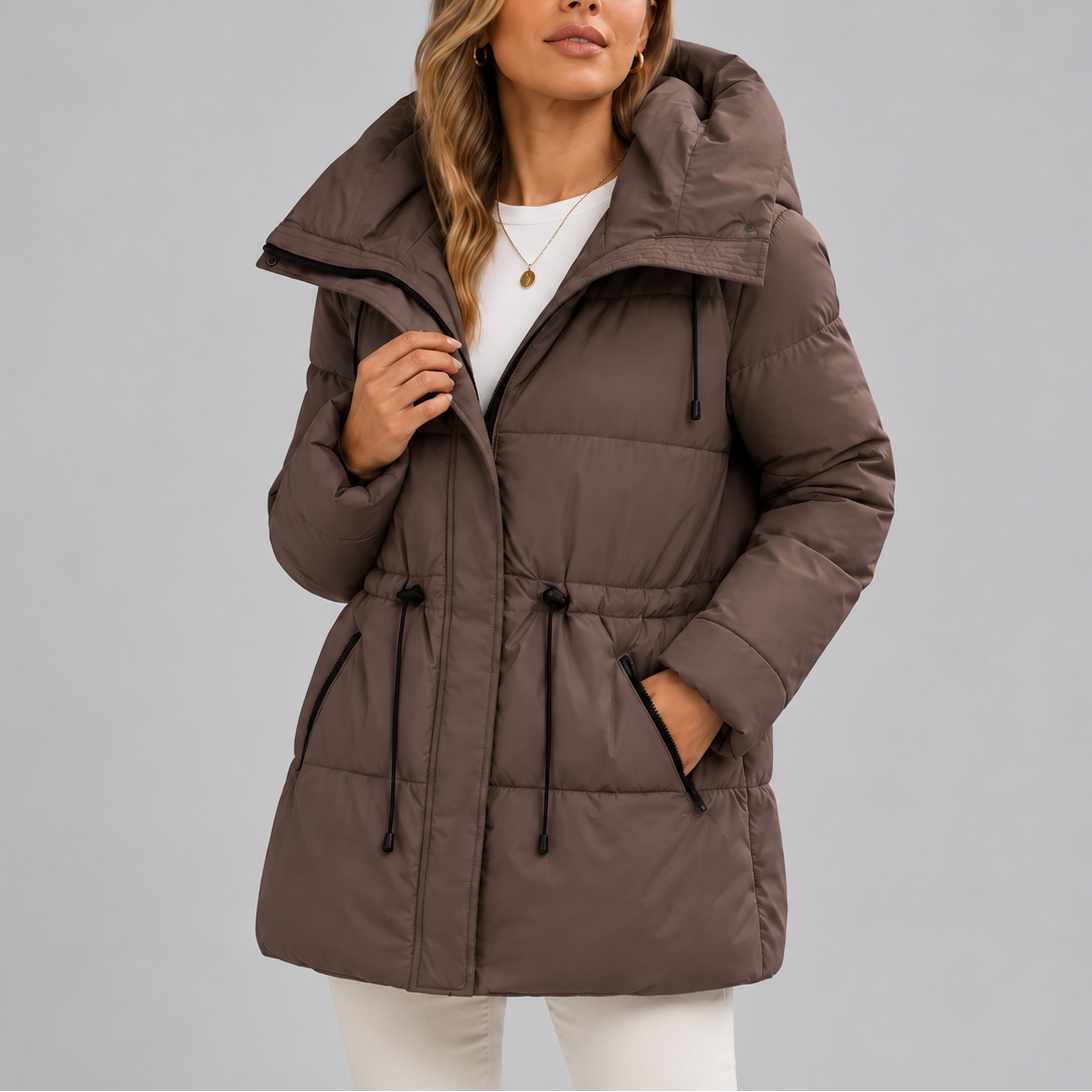 Puffer Coat with Hood for Women in Winter Fashion