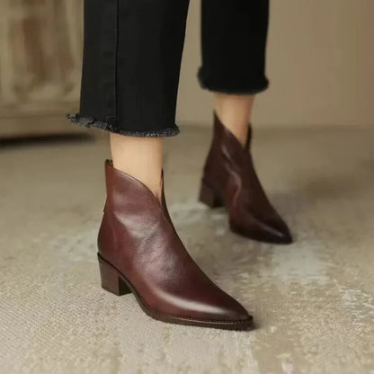 Bottines en cuir pointues élégantes
