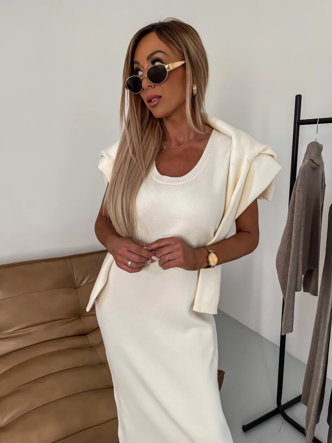 Robe Midi Col Roulé Style Élégant et Confortable pour Toutes Occasions