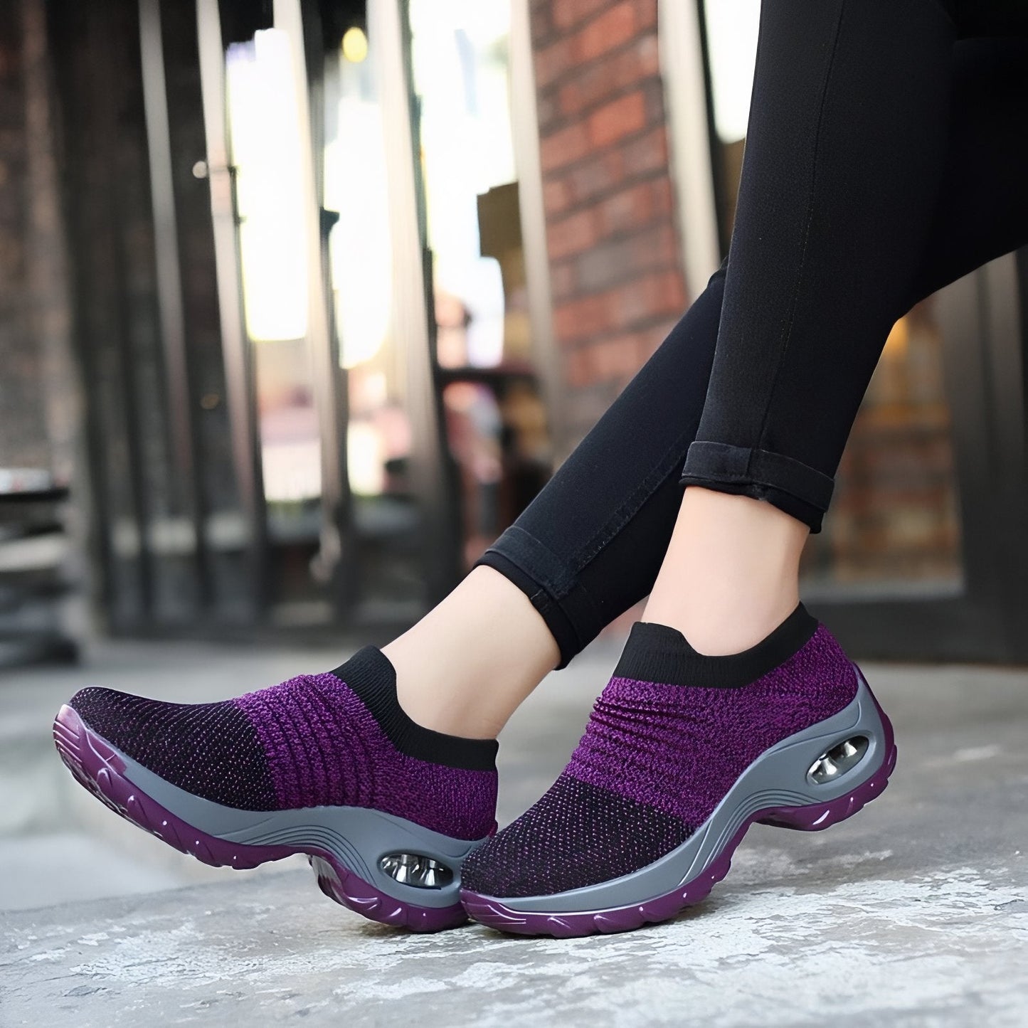 Dames wandelsneakers praktisch ontwerp zonder veters, optimaal comfort