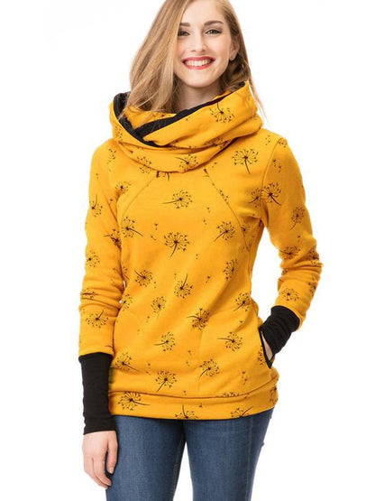 Sweatshirt de maternité chic à fleurs avec poches