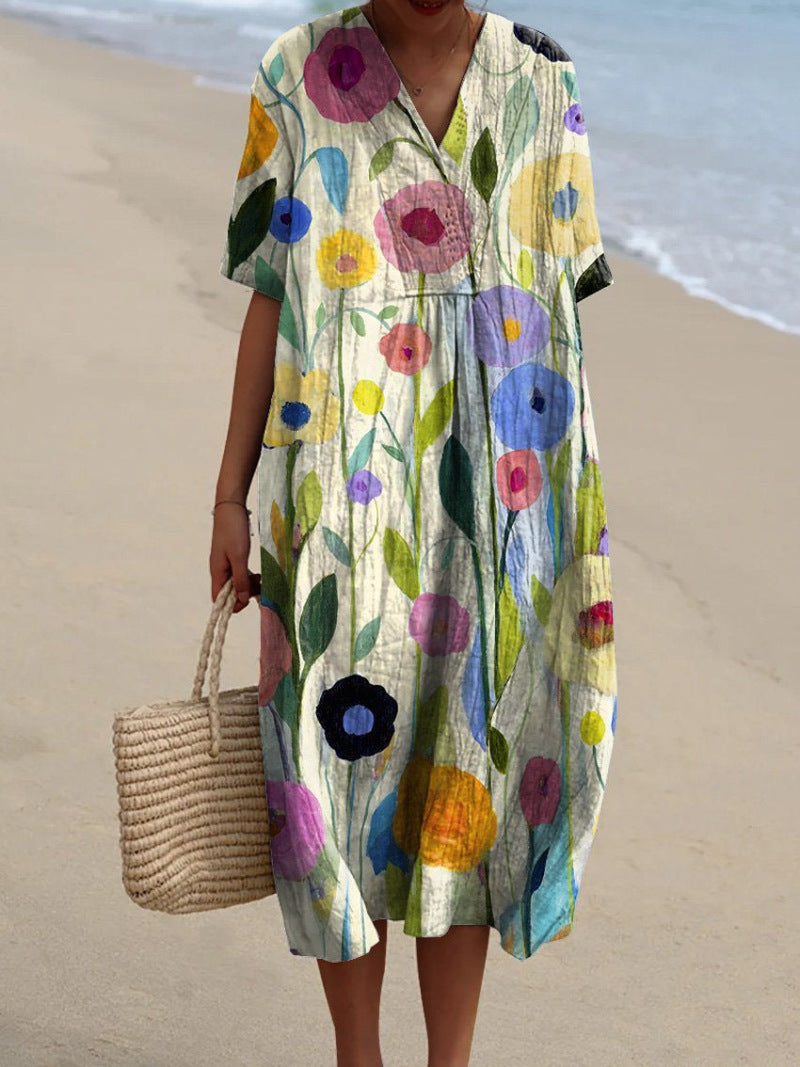 Robe d'été colorée à fleurs pour un style estival frais et joyeux