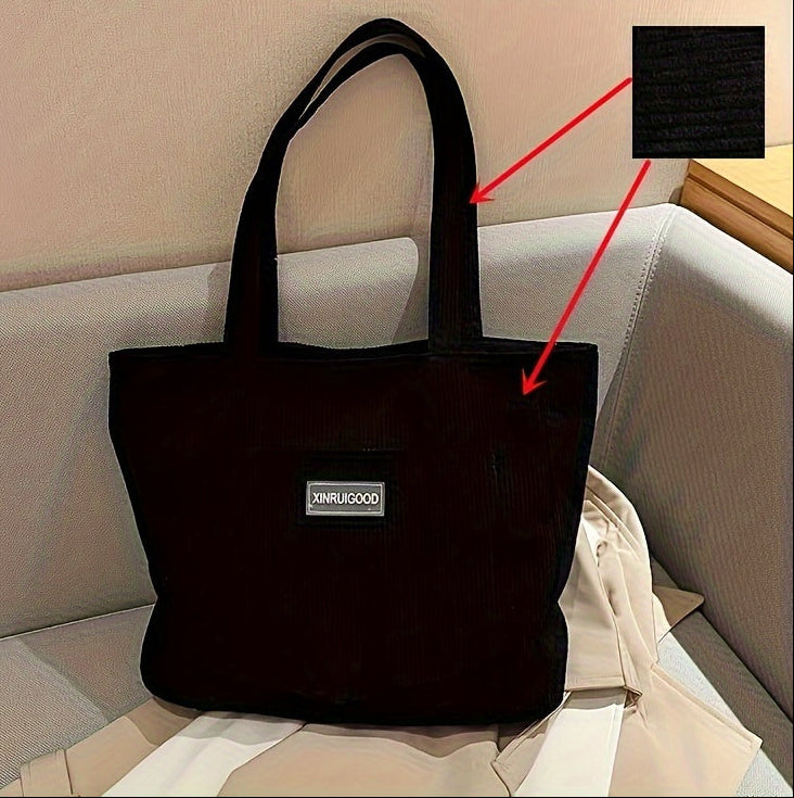 Tote bag velours côtelé élégant pour femmes