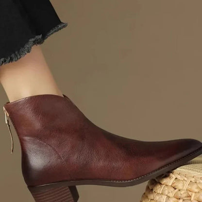 Bottines en cuir pointues élégantes