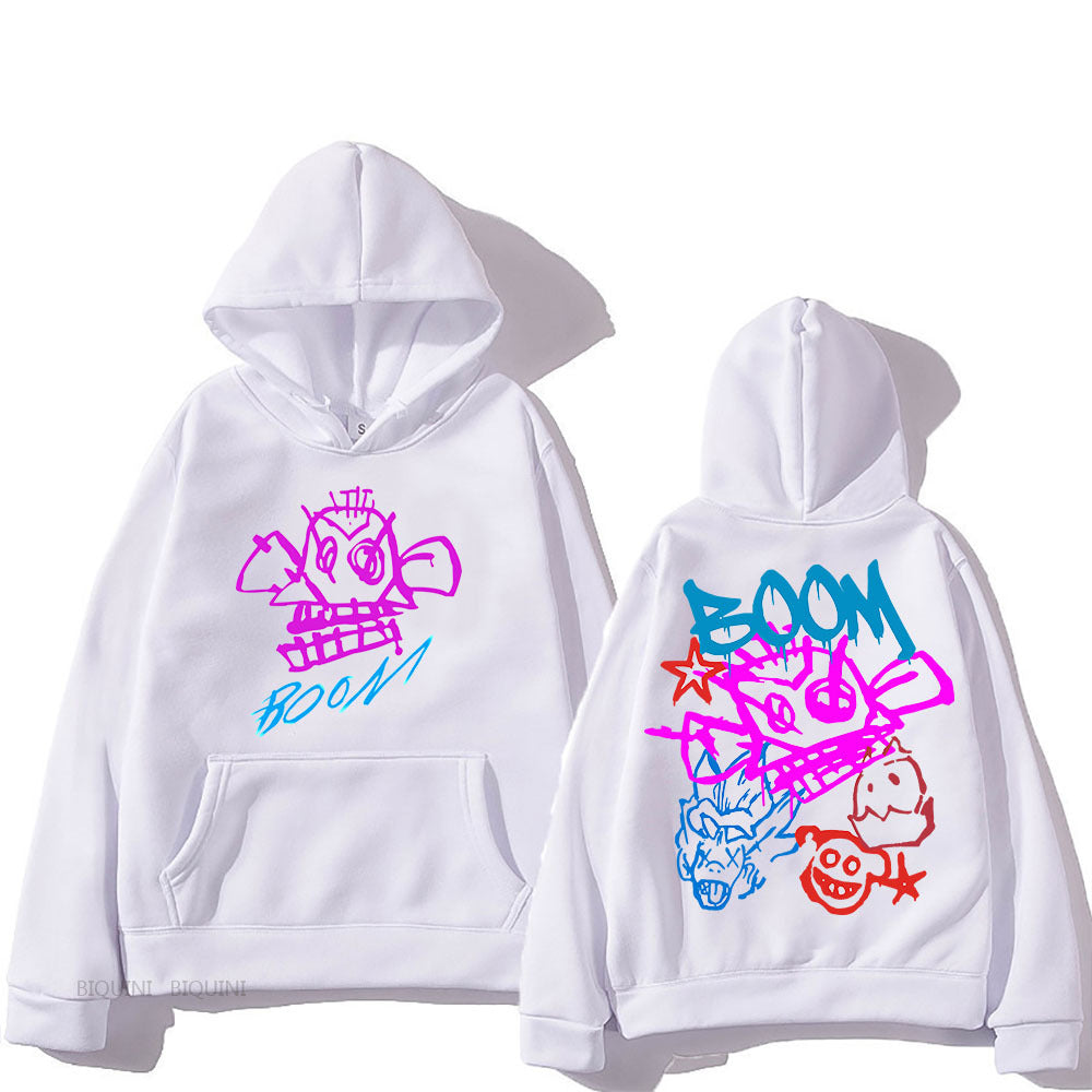 Sweat à capuche graffiti au style streetwear